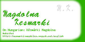 magdolna kesmarki business card